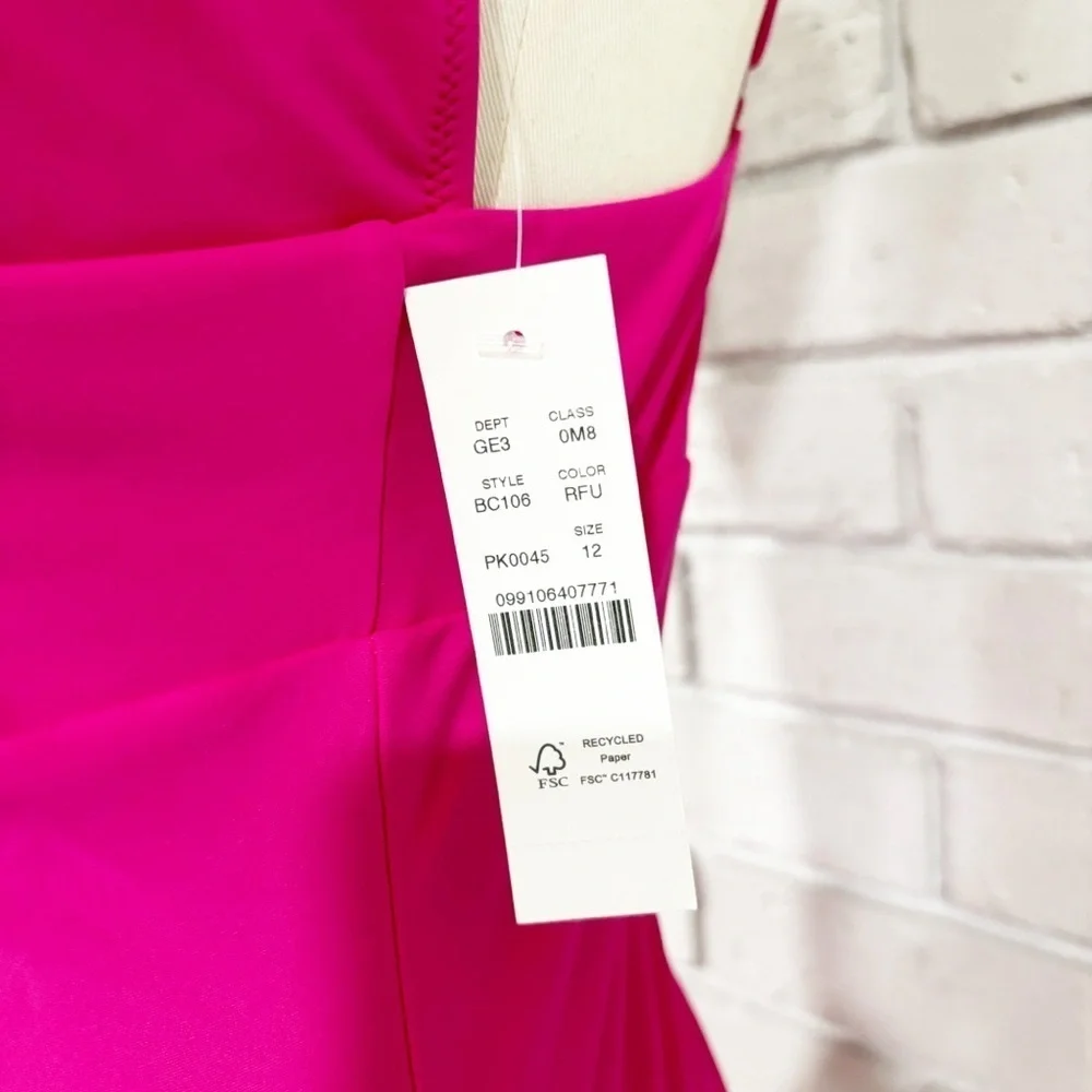 J.Crew Women’s Pink One‎ Piece Plunge Swimsuit